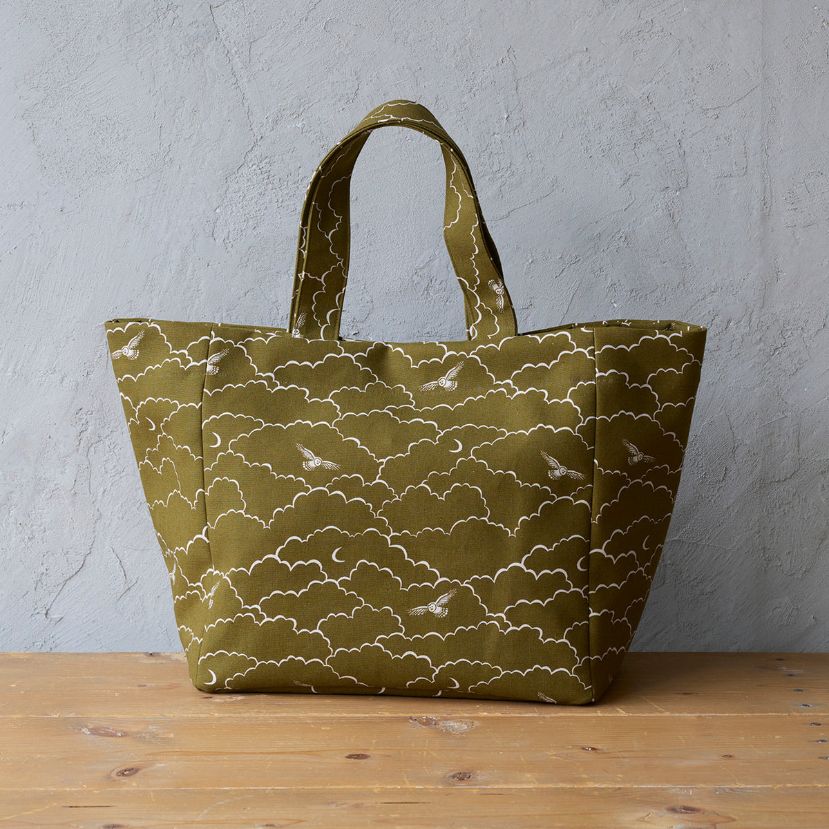 [Pre-order] Terra by Amelie Mancini - Owls Cotton Linen Canvas - Khaki Brown