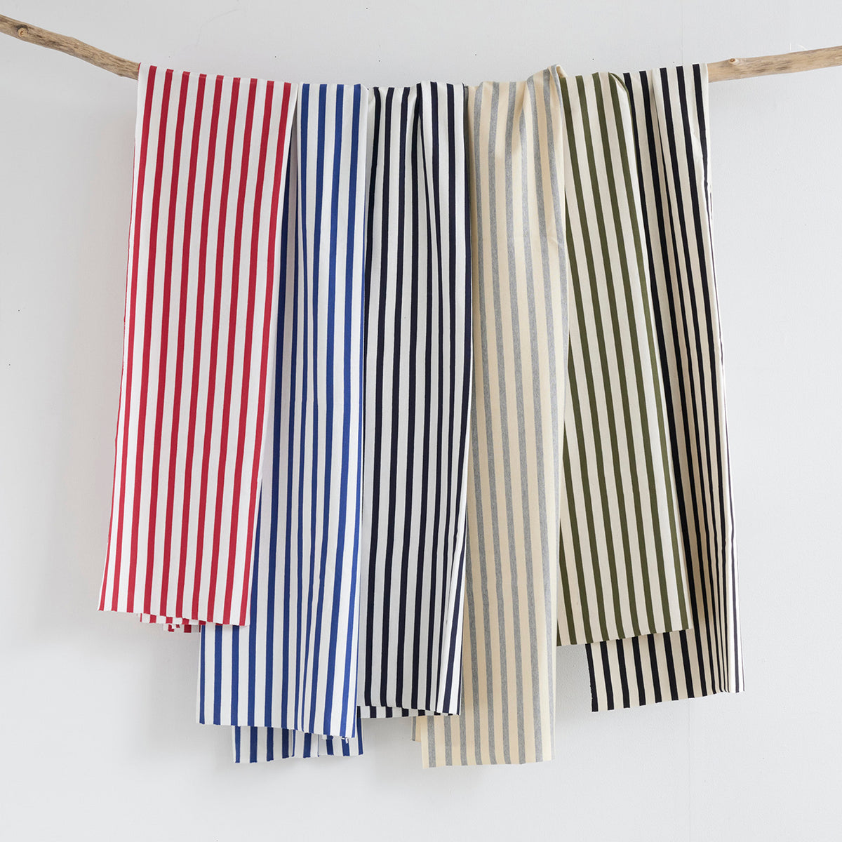 Striped Cotton Jersey Knit - Ecru x Grey