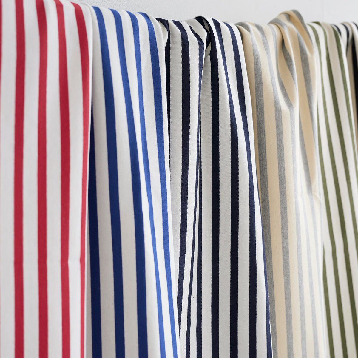 Striped Cotton Jersey Knit - Ecru x Grey