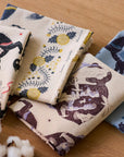 Sanae Sugimoto Vacation Cotton Linen Sheeting - Ecru x Purple EGX-9220-3