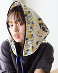 Sanae Sugimoto Vacation Cotton Linen Sheeting - Ecru x Purple EGX-9220-3