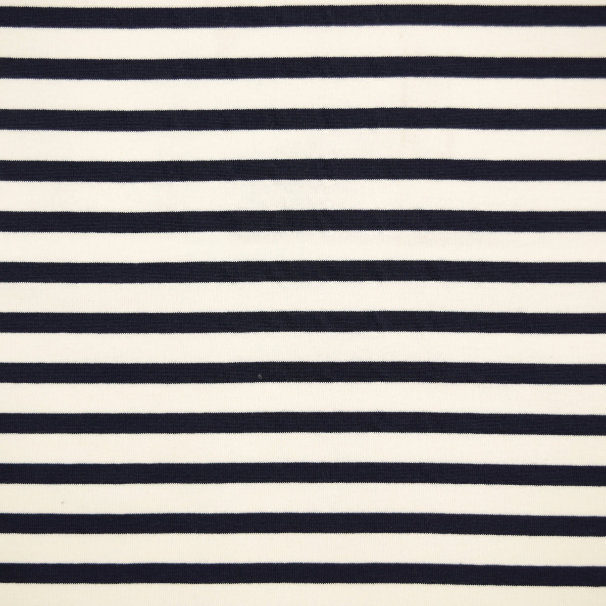 Striped Cotton Jersey Knit - White x Navy