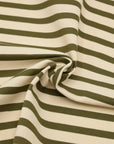 Striped Cotton Jersey Knit - Ecru x Khaki