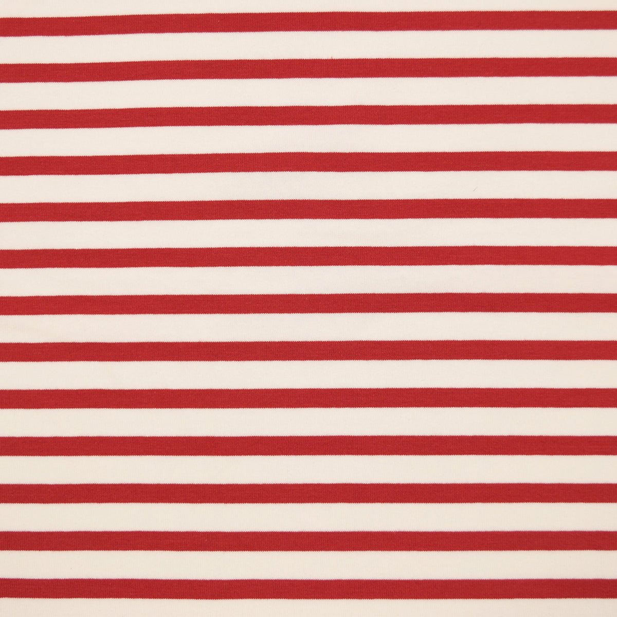 Striped Cotton Jersey Knit - White x Red