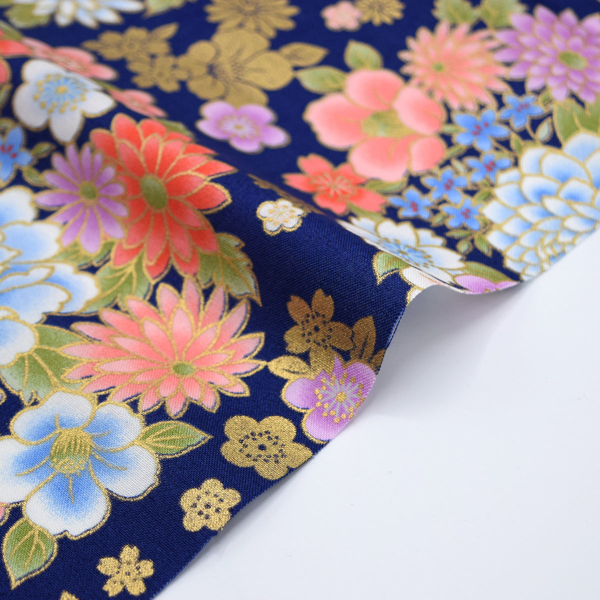 [Fabric Sample] Japanese Flowers Printed Cotton Sheeting