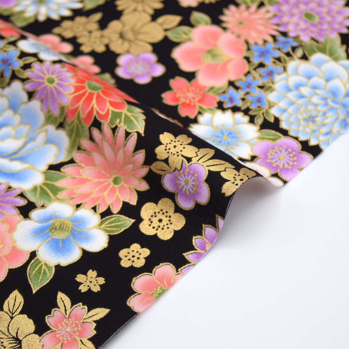 [Fabric Sample] Japanese Flowers Printed Cotton Sheeting