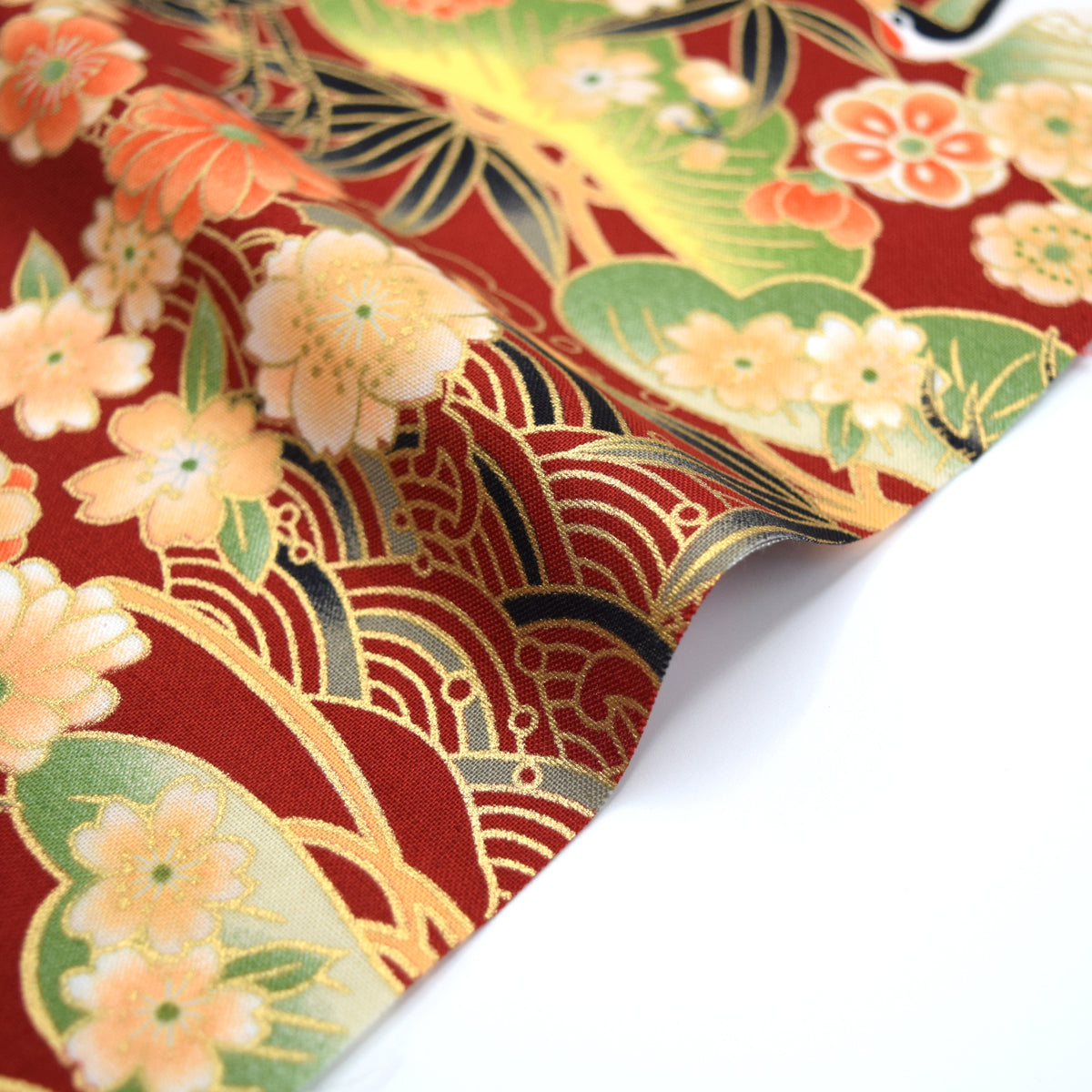 [Fabric Sample] Japanese Crane Printed Cotton Sheeting