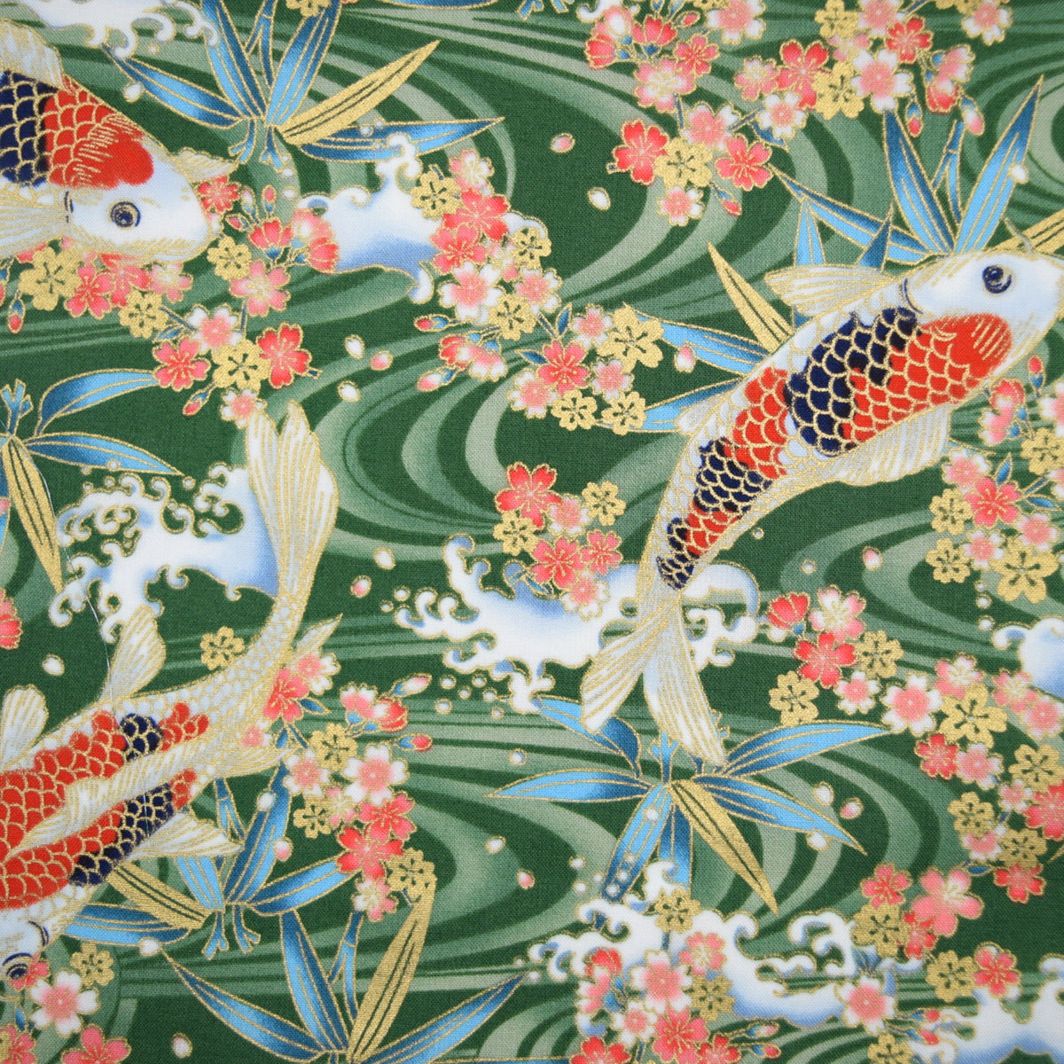 [Fabric Sample] Japanese Koi Fish Printed Cotton Sheeting