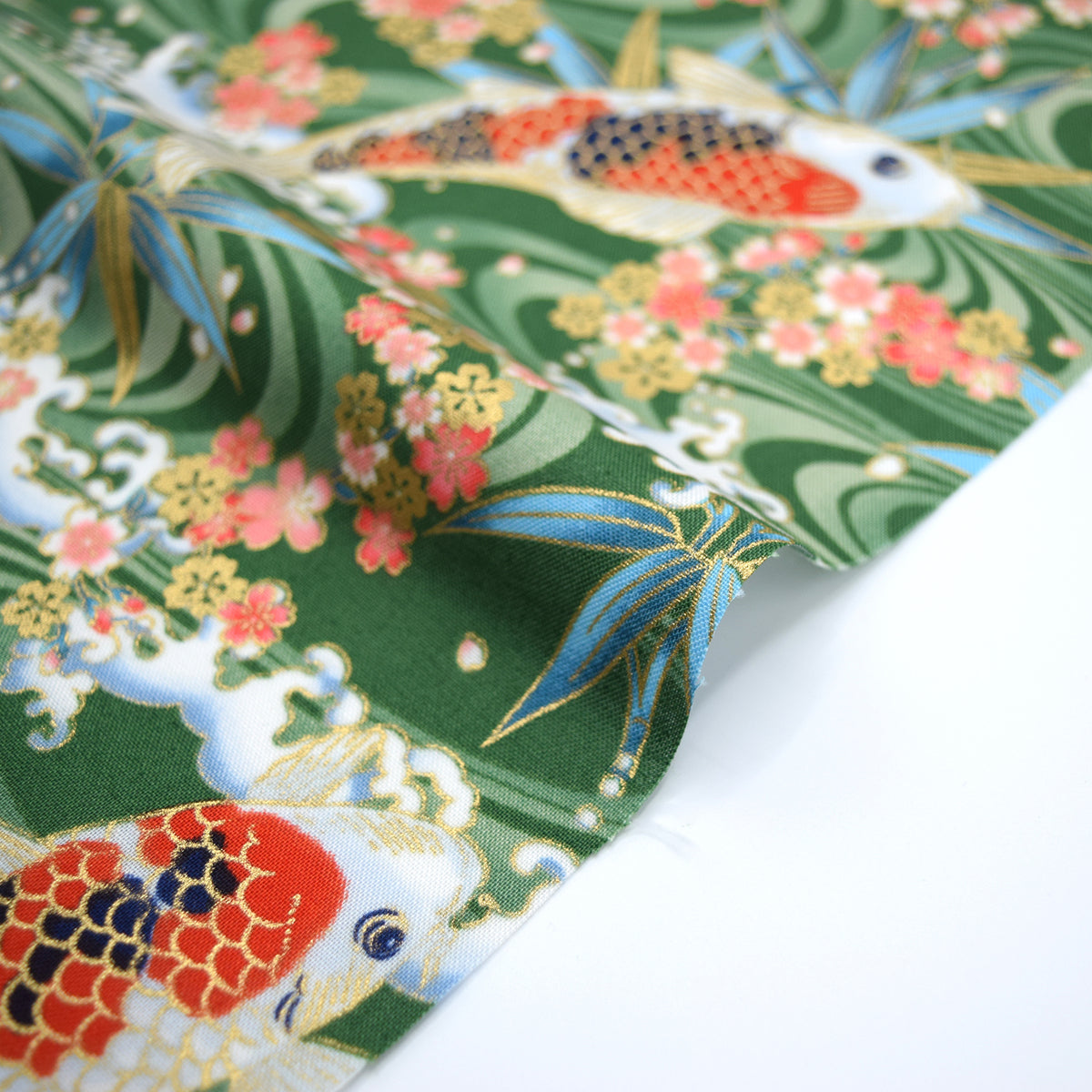 [Fabric Sample] Japanese Koi Fish Printed Cotton Sheeting