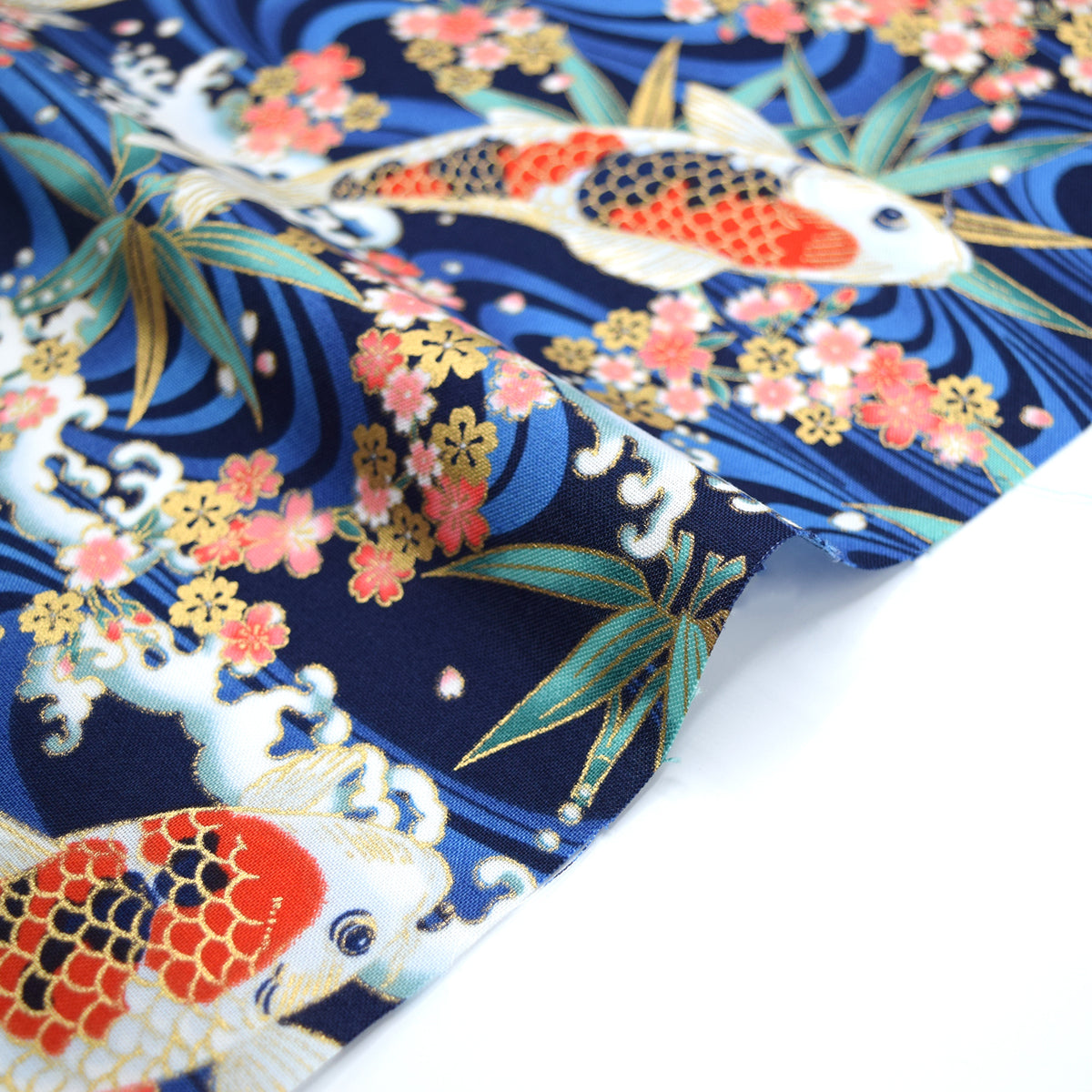 [Fabric Sample] Japanese Koi Fish Printed Cotton Sheeting