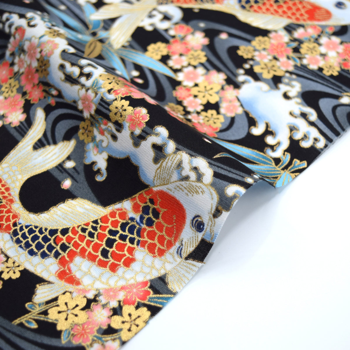 [Fabric Sample] Japanese Koi Fish Printed Cotton Sheeting