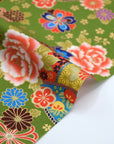 [Fabric Sample] Japanese Floral Sensu Printed Cotton Sheeting