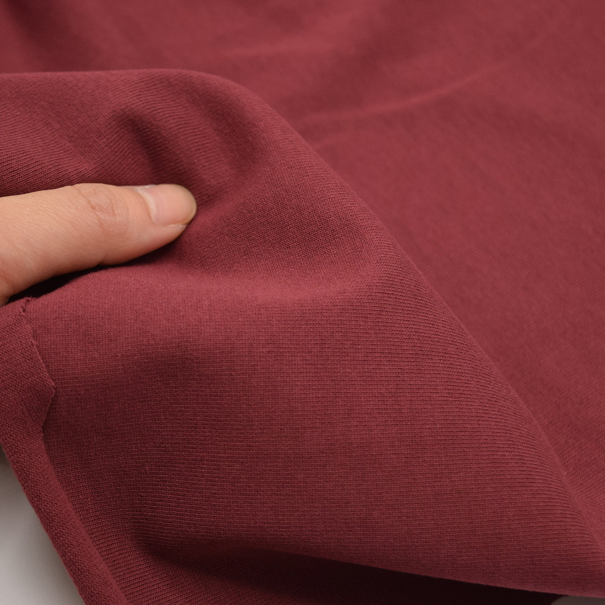 Solid Cotton Jersey Knit - Bordeaux