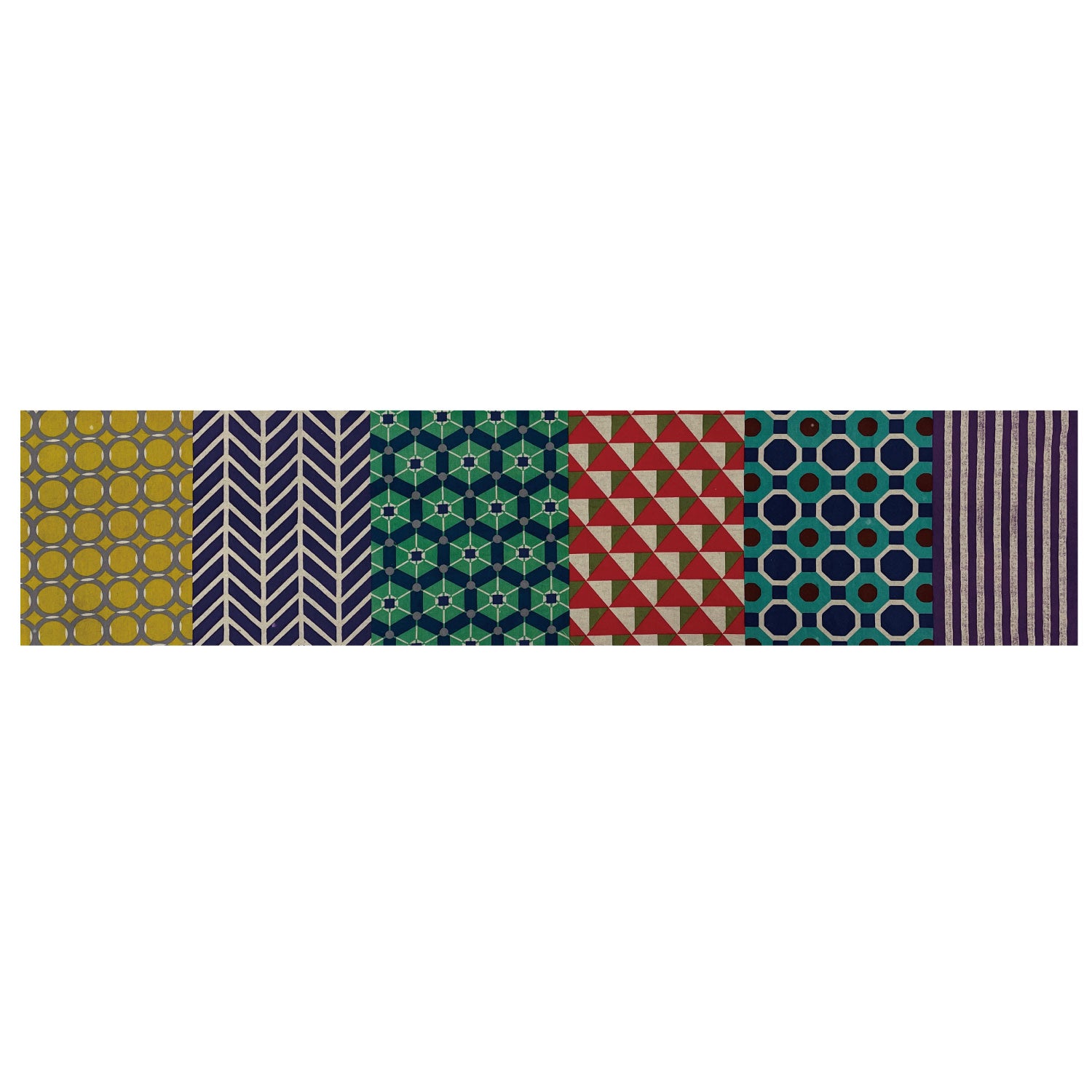 echino Geometric Panels Canvas - Red