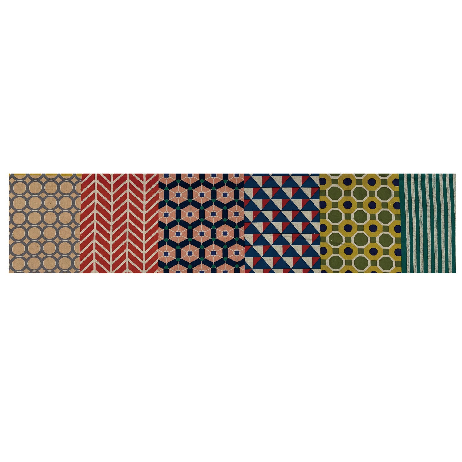 echino Geometric Panels Canvas - Pink