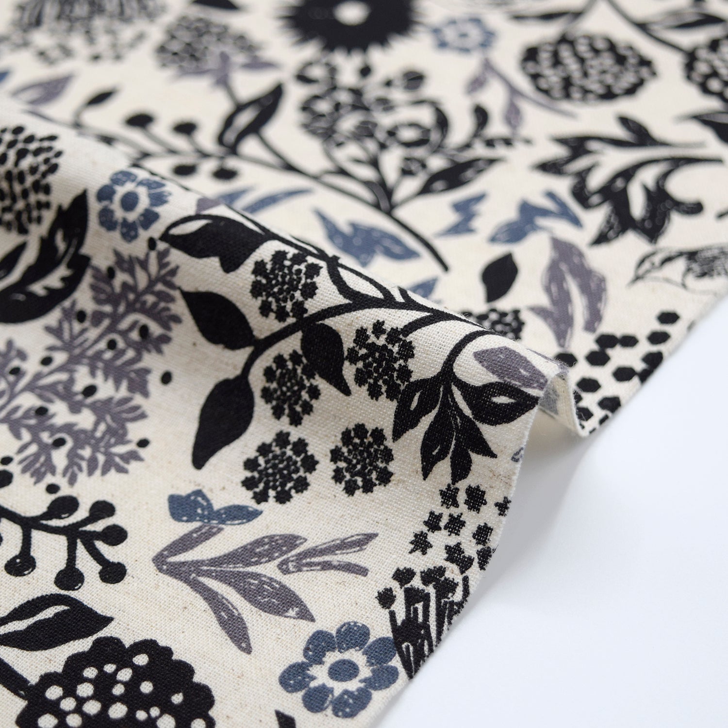 echino Murmur Cotton Linen Sheeting - White x Black EKX-98130-31