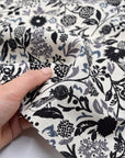echino Murmur Cotton Linen Sheeting - White x Black EKX-98130-31