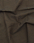 Yarn Dyed Gingham Seersucker Organic Cotton Fabric - Brown TS-2039-1