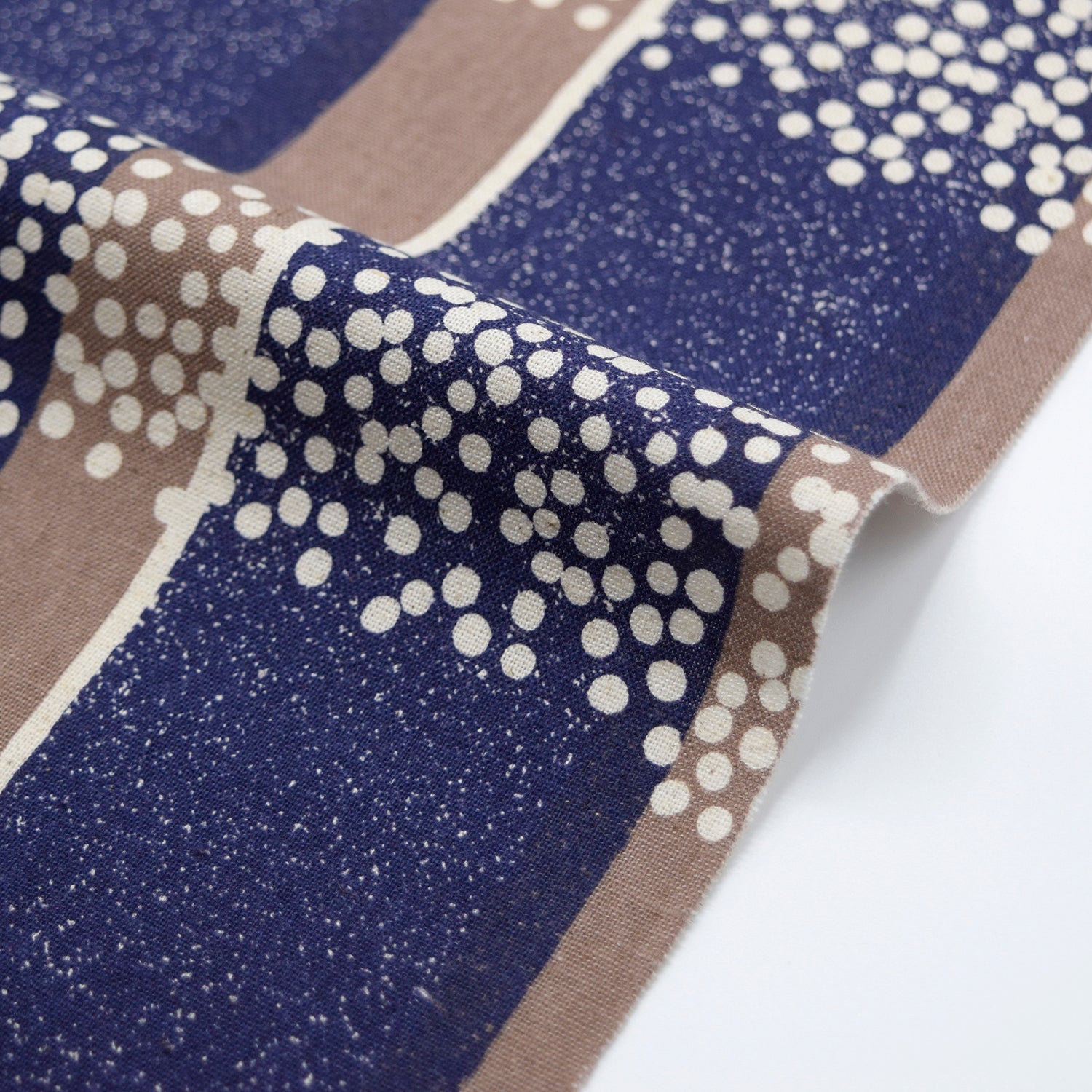 echino Field Cotton Linen Sheeting Navy x Beige EKX-98130-32