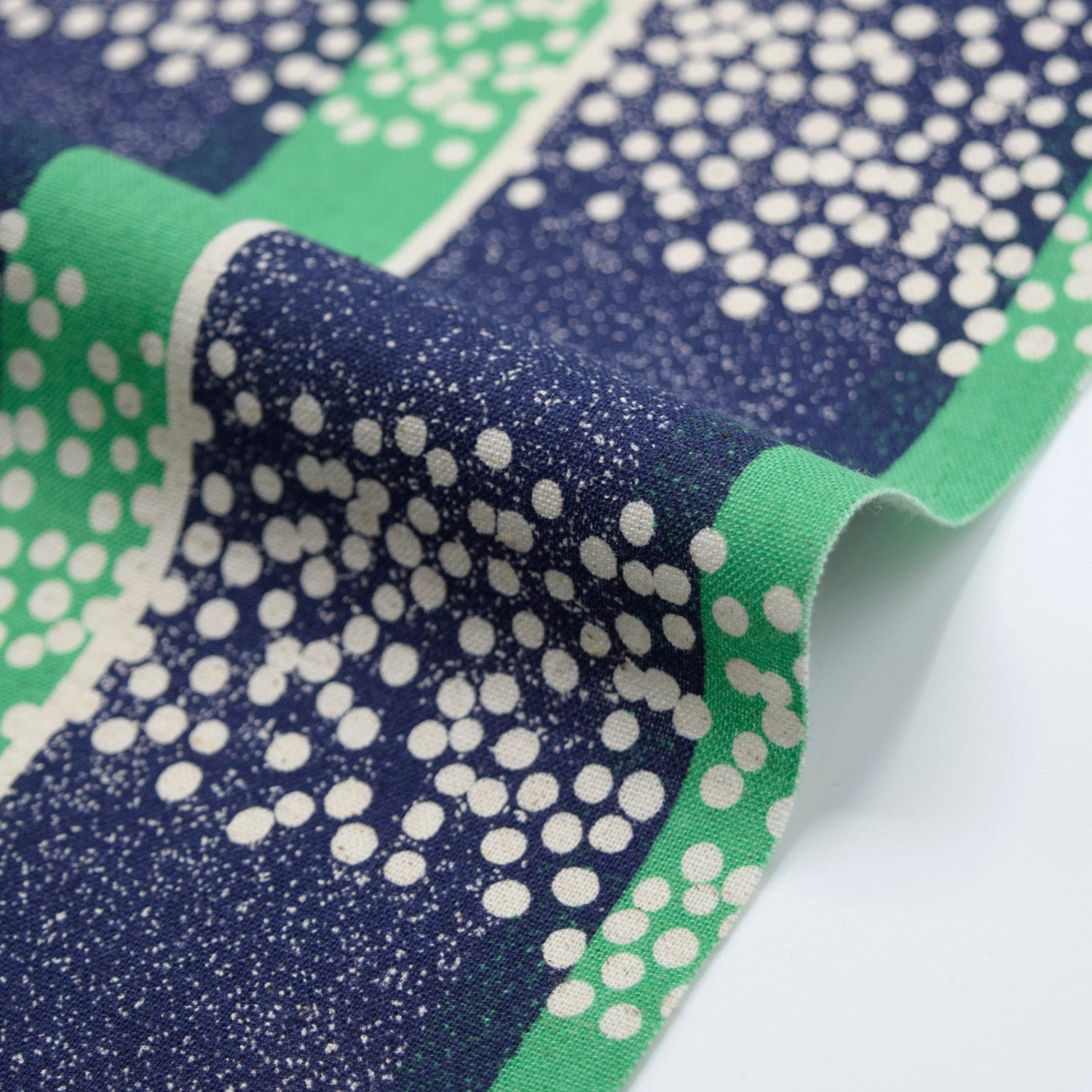 echino Field Cotton Linen Sheeting - Navy x Green EKX-98130-32