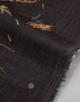 nani IRO Hana no toki niwa Organic Cotton Double Gauze - Black EGX-11440-1