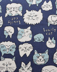 Doodle Animals Cat Cotton Linen Canvas YKA-36000-1