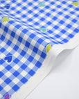Gingham Heart Cotton Oxford - Blue