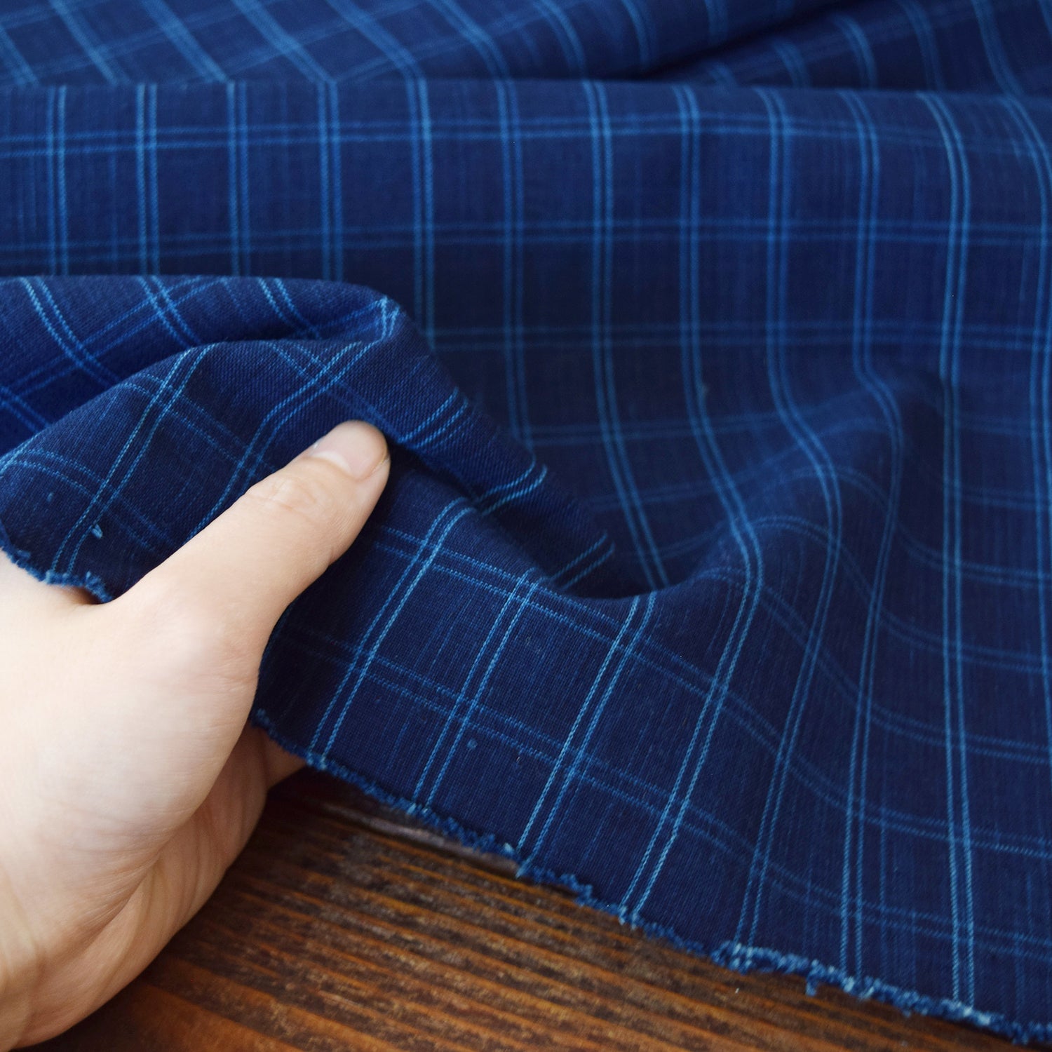 [Fabric Sample] Natural Indigo Yarn-dyed Cotton TMF-001-1