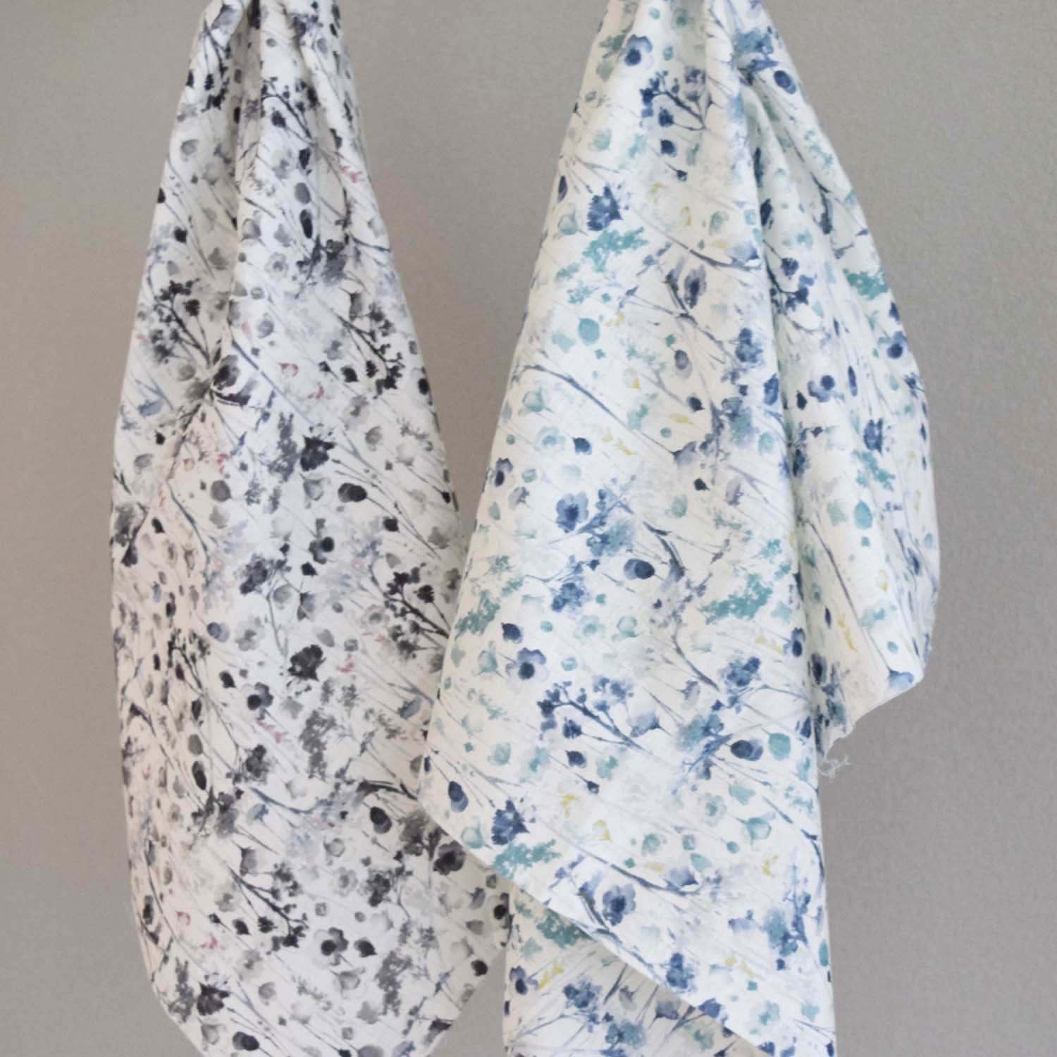[Fabric Sample] Flownny Watercolor Style Floral Cotton Lawn | Kokka Fabrics