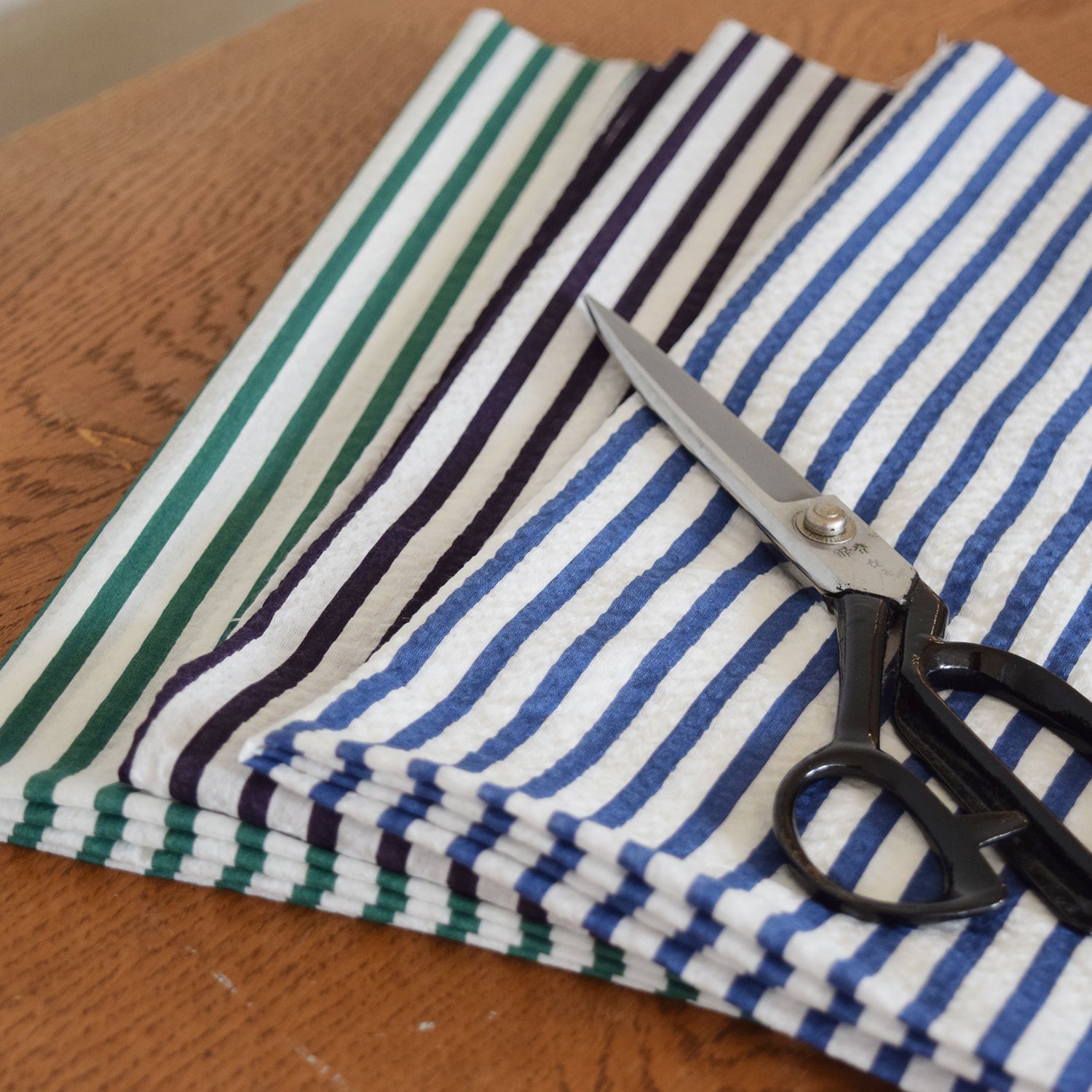 Marine Stripe Textured Cotton Lawn | Kokka Fabrics