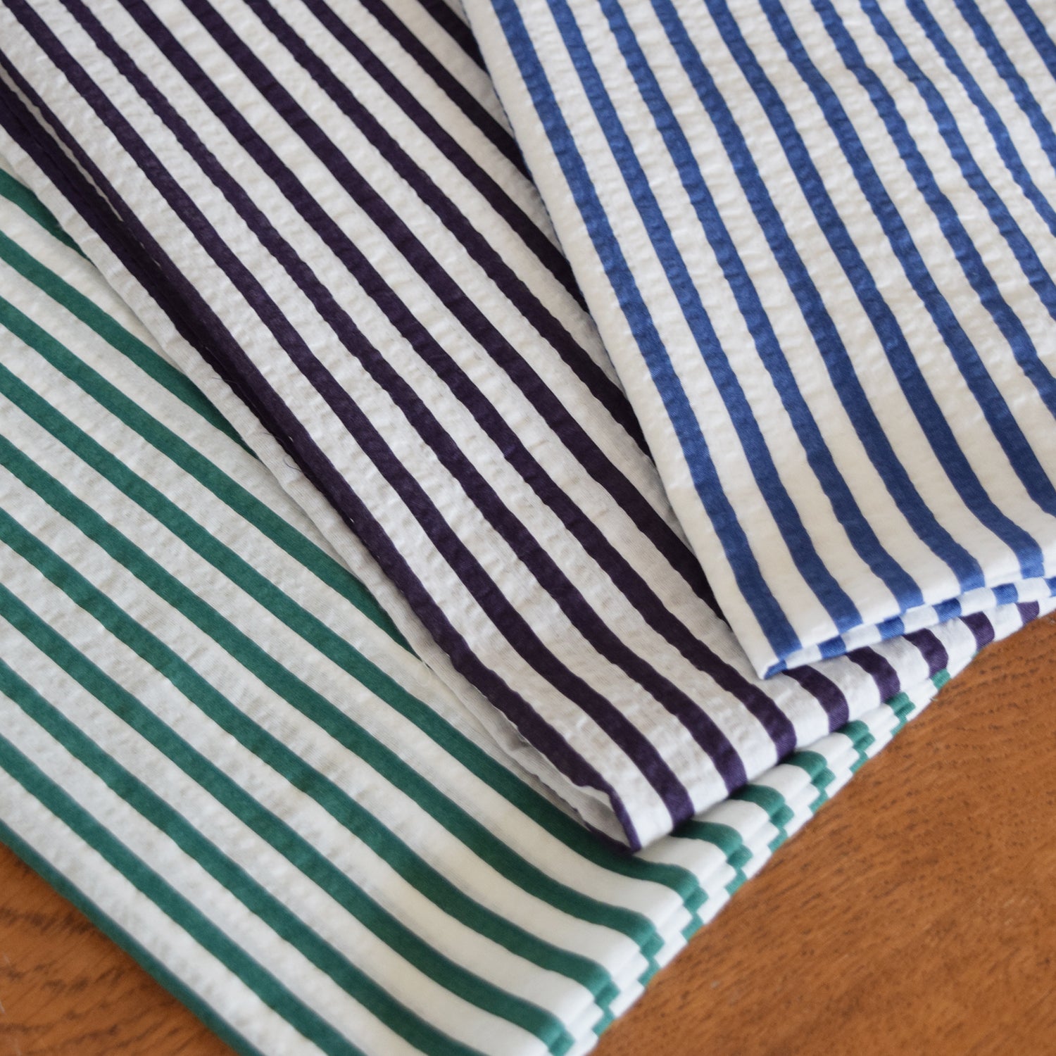 Marine Stripe Textured Cotton Lawn | Kokka Fabrics