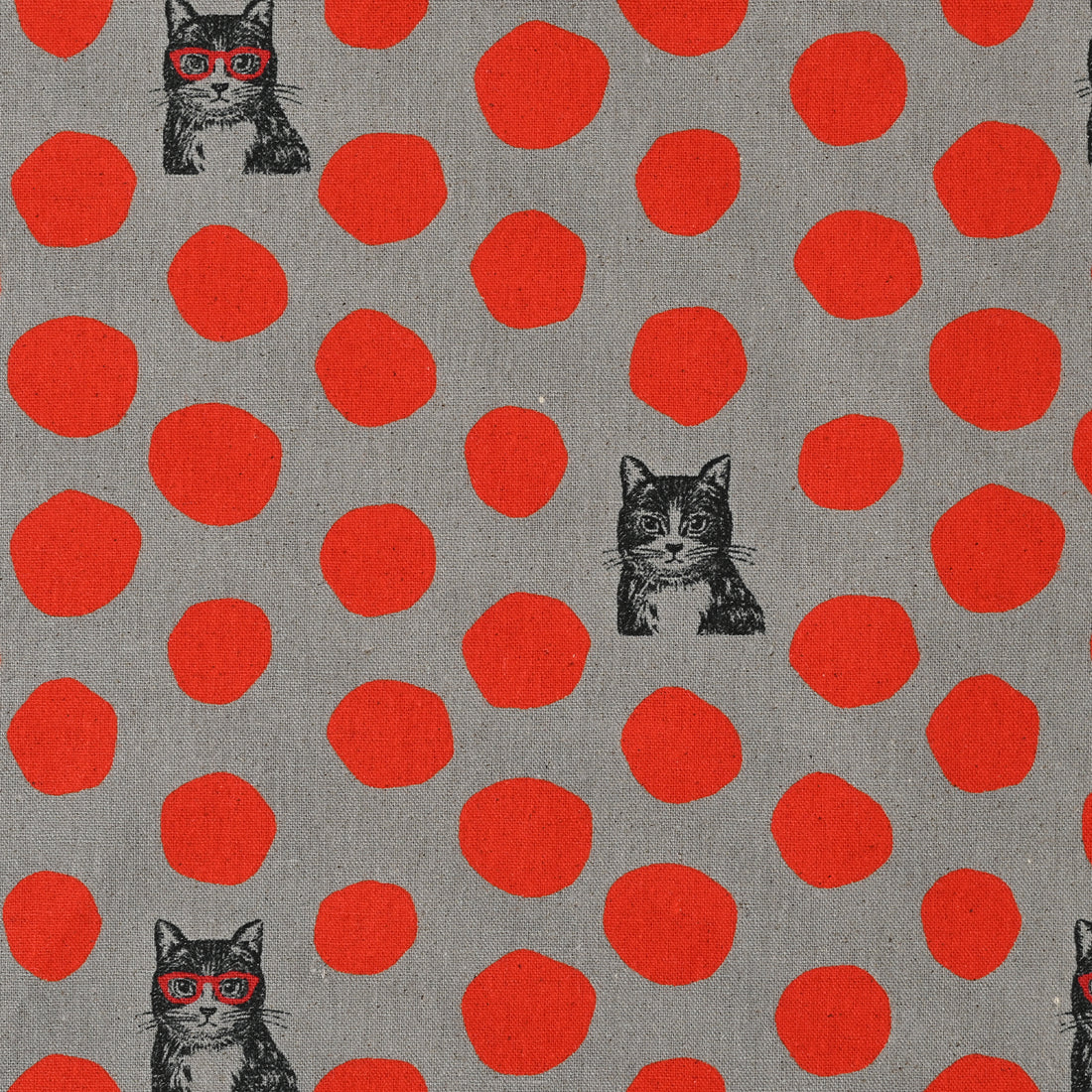 [Fabric Sample] echino Cat Cotton Linen Canvas EYX-90000-900