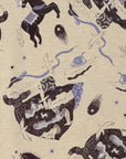 Sanae Sugimoto Vacation Cotton Linen Sheeting - Ecru x Purple EGX-9220-3
