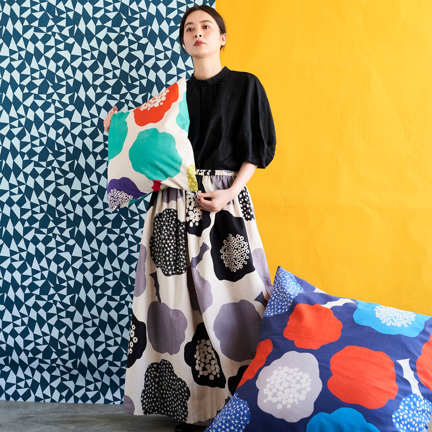 echino Cloud Flower Cotton Linen Canvas