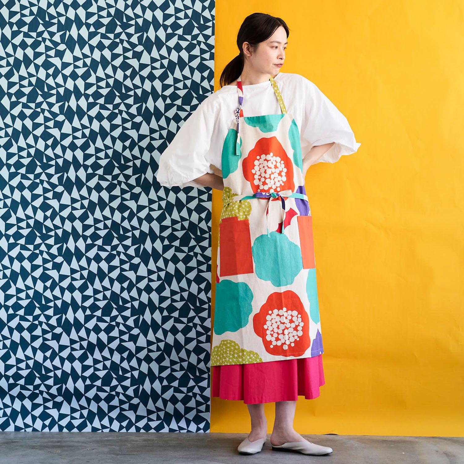 echino Cloud Flower Cotton Linen Canvas | Kokka Fabrics