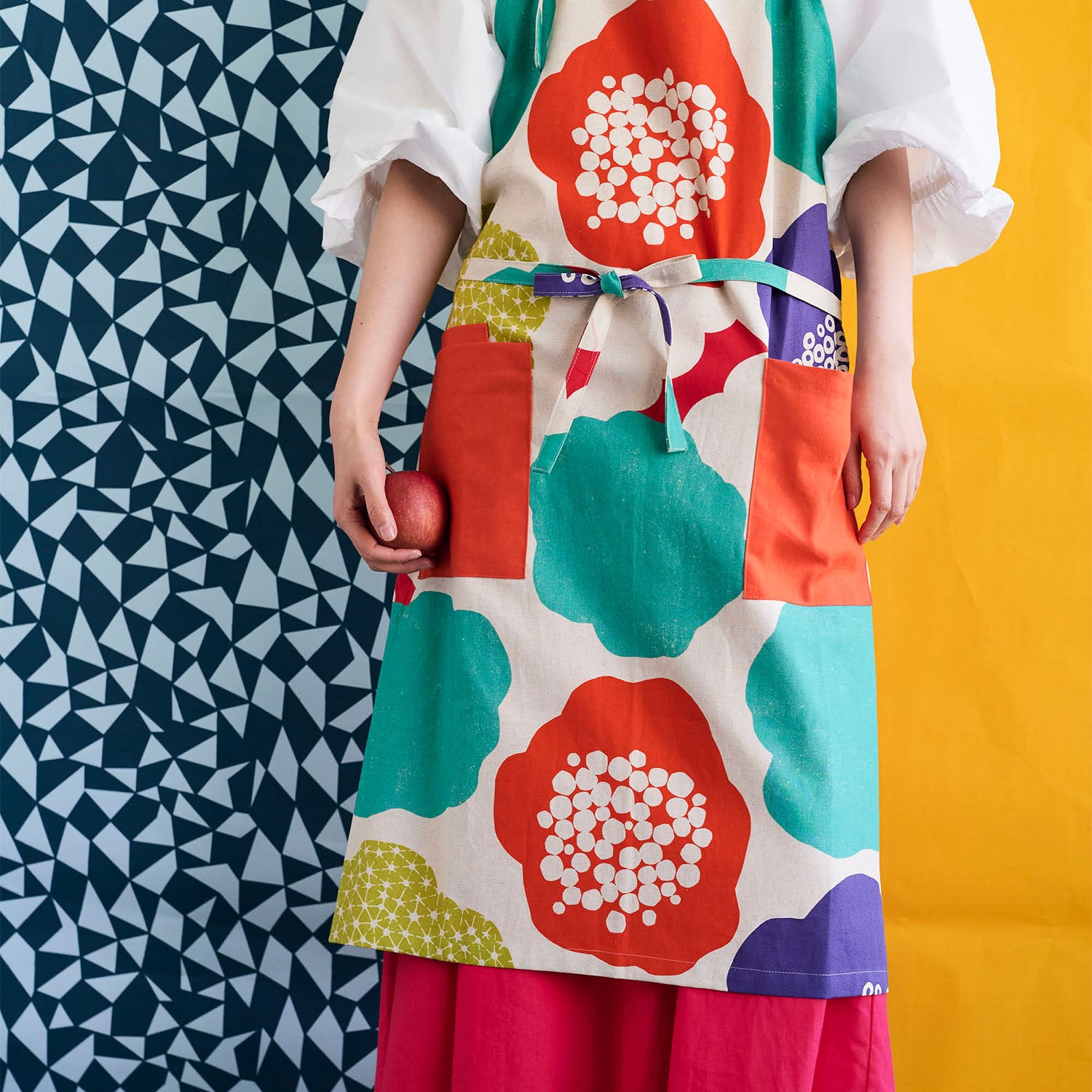 echino Cloud Flower Cotton Linen Canvas | Kokka Fabrics