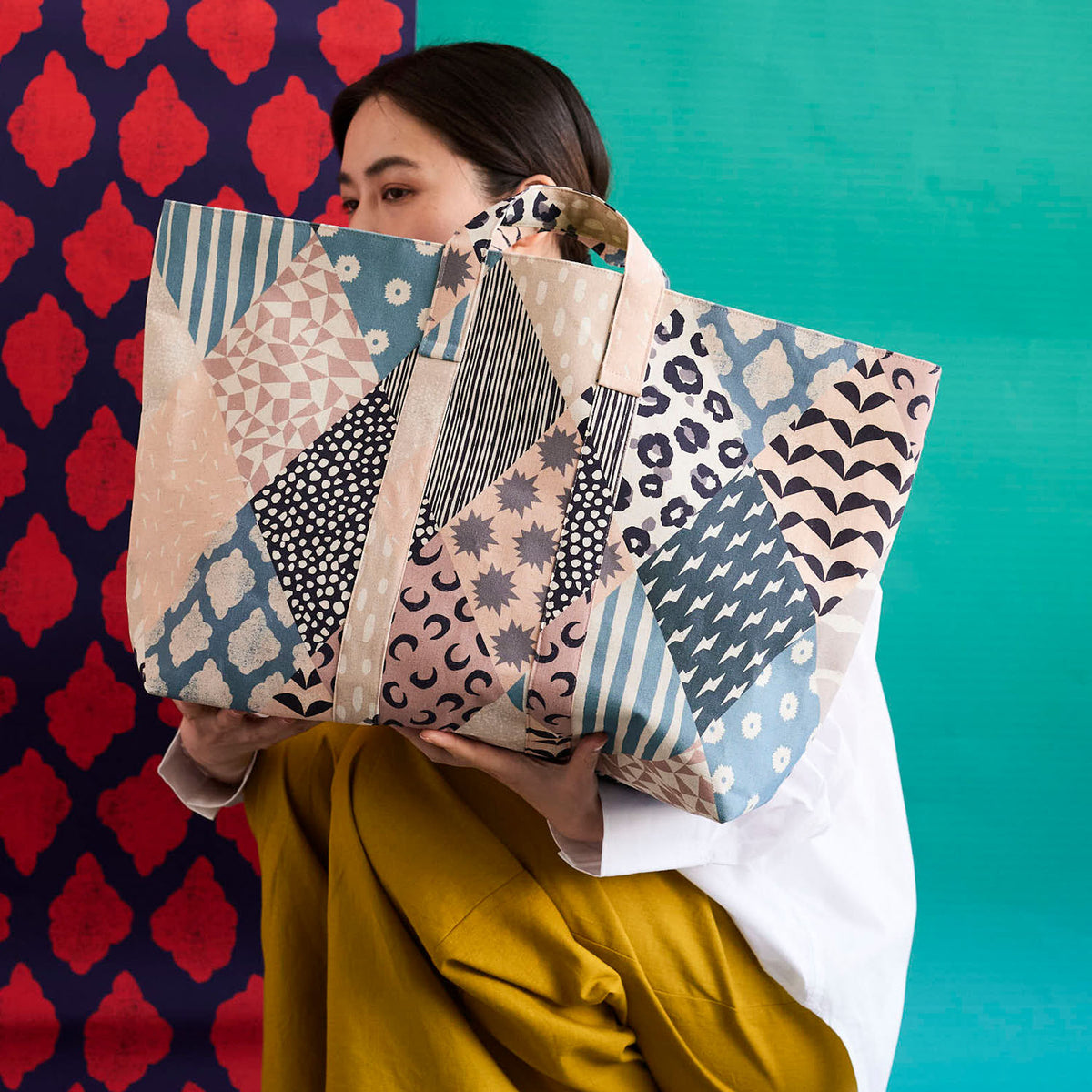 Echino Rbc echino Rhombus Cotton Linen Canvas | Kokka Fabrics