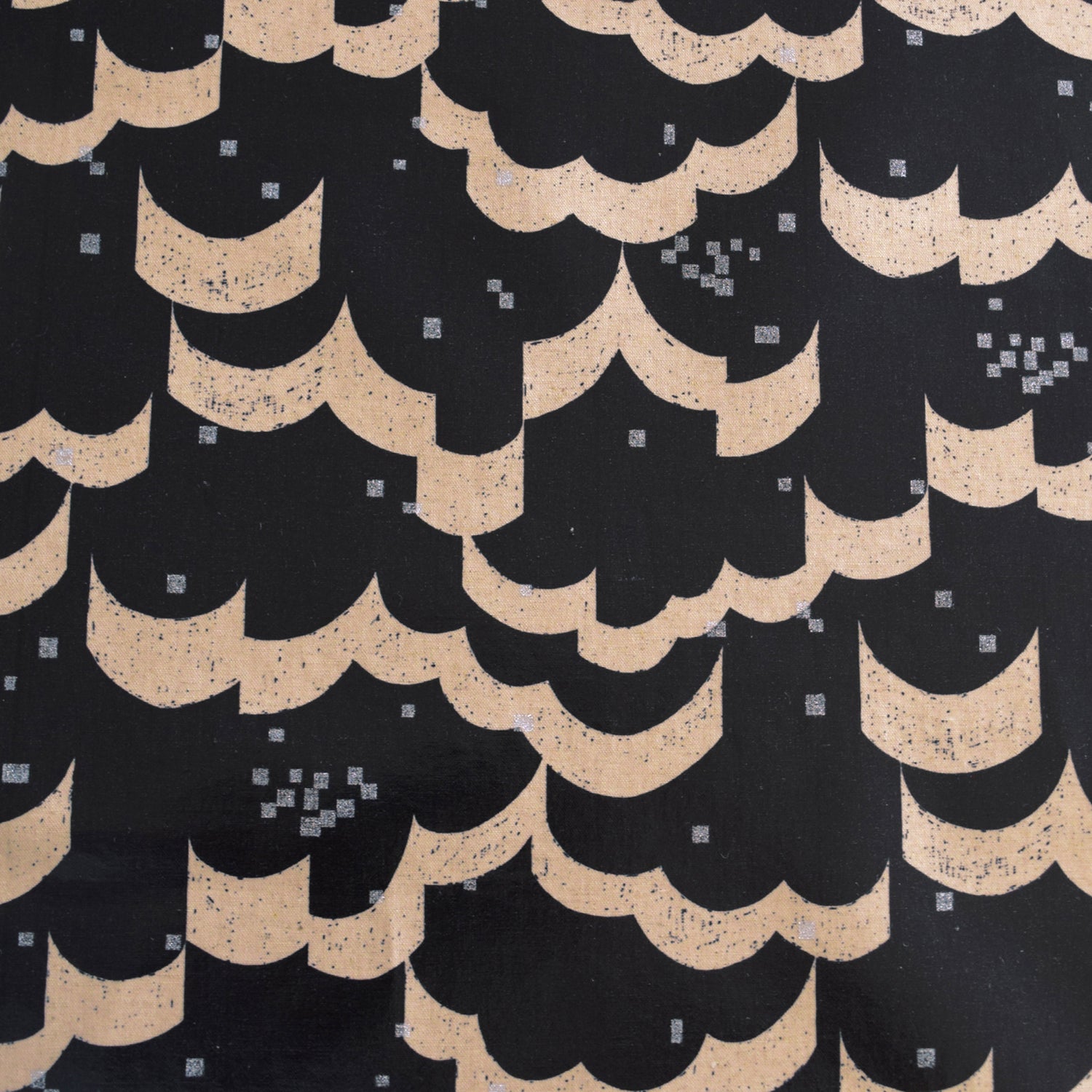 echino Rhombus Cotton Linen Laminated Canvas  - Black EKXL-98120-21