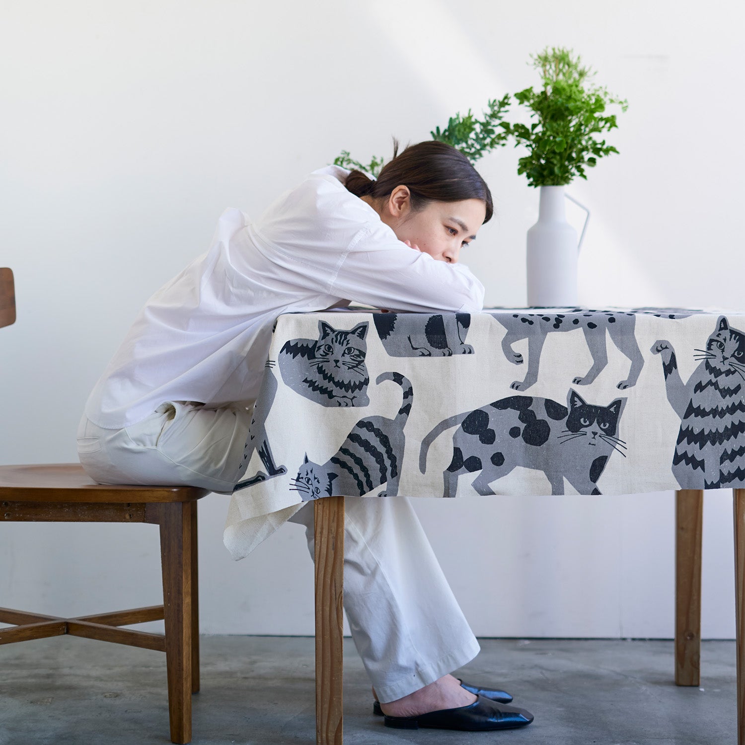 echino Neko Noe CAT CAT Cotton Linen Canvas