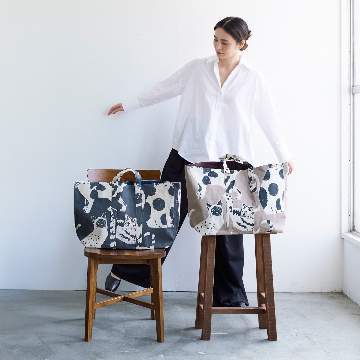 echino Neko Noe CAT CAT Cotton Linen Canvas