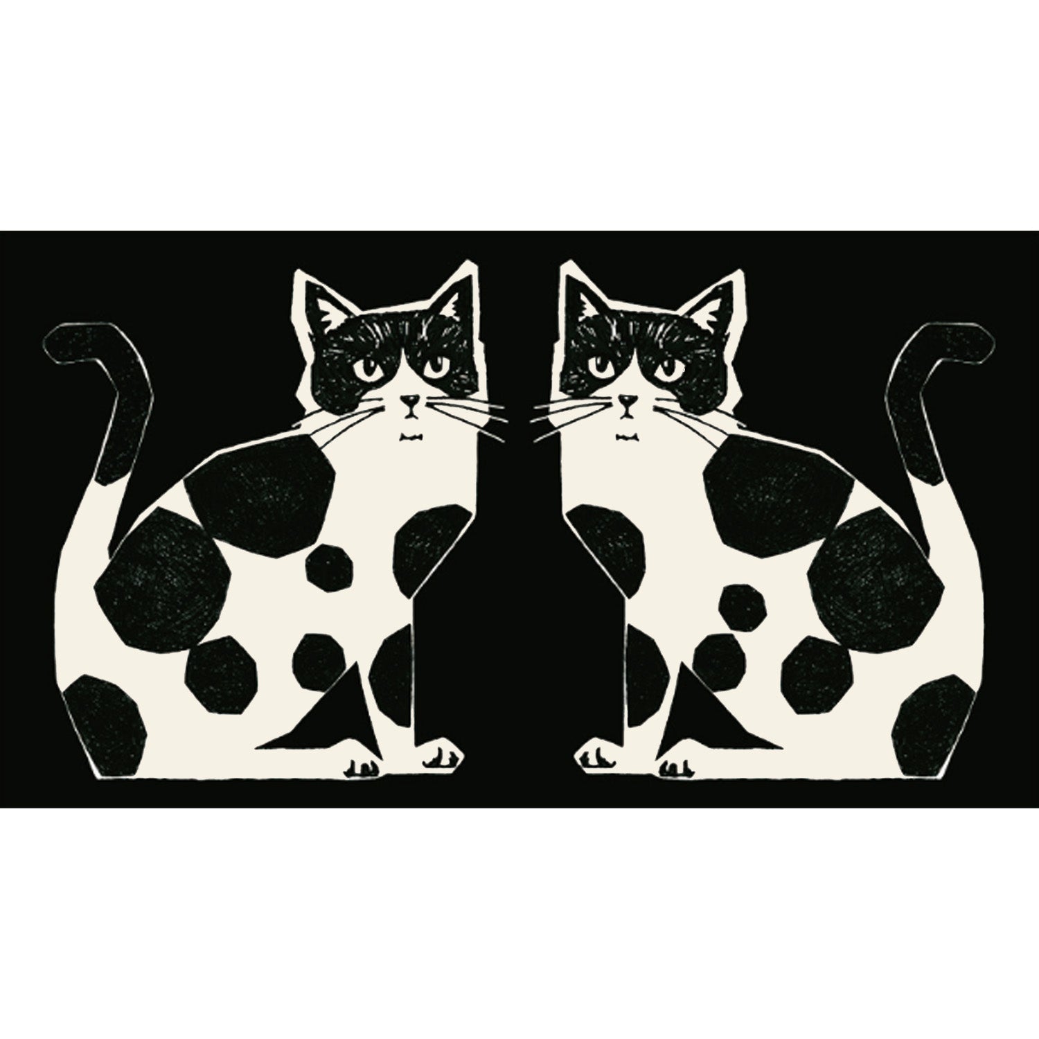 echino Nekonoe TWO CAT Cotton Linen Canvas Panel Fabric EYX-91100-100