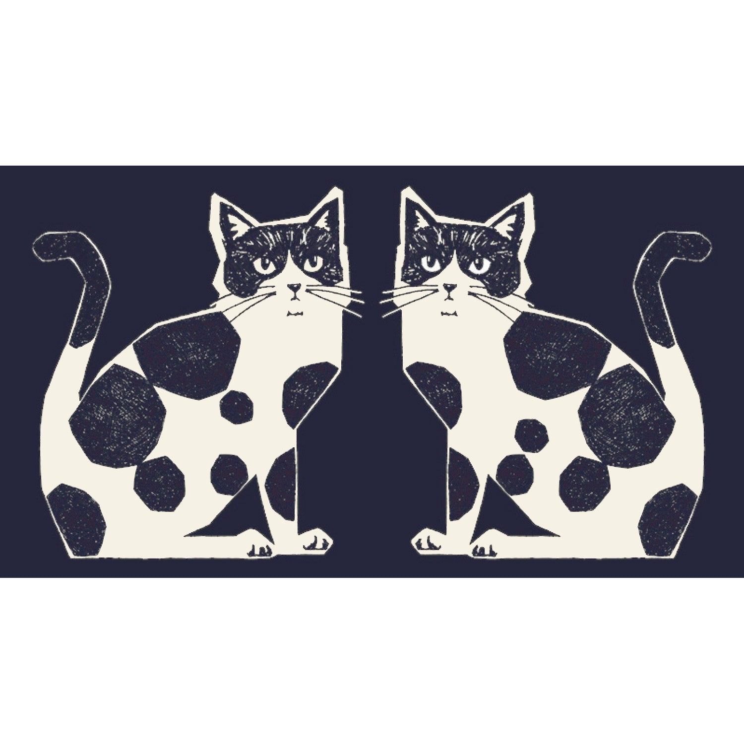 echino Nekonoe TWO CAT Cotton Linen Canvas Panel Fabric EYX-91100-100