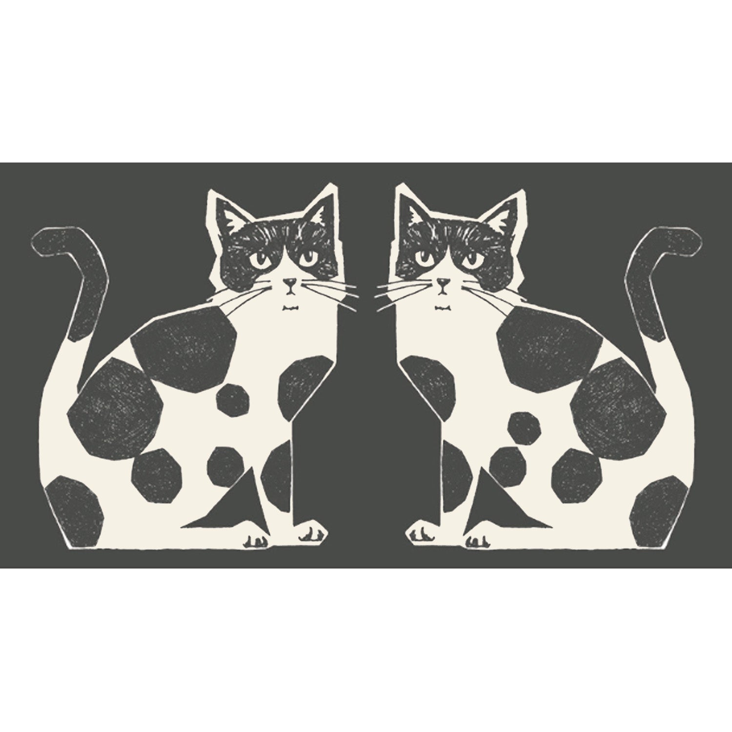 echino Nekonoe TWO CAT Cotton Linen Canvas Panel Fabric EYX-91100-100
