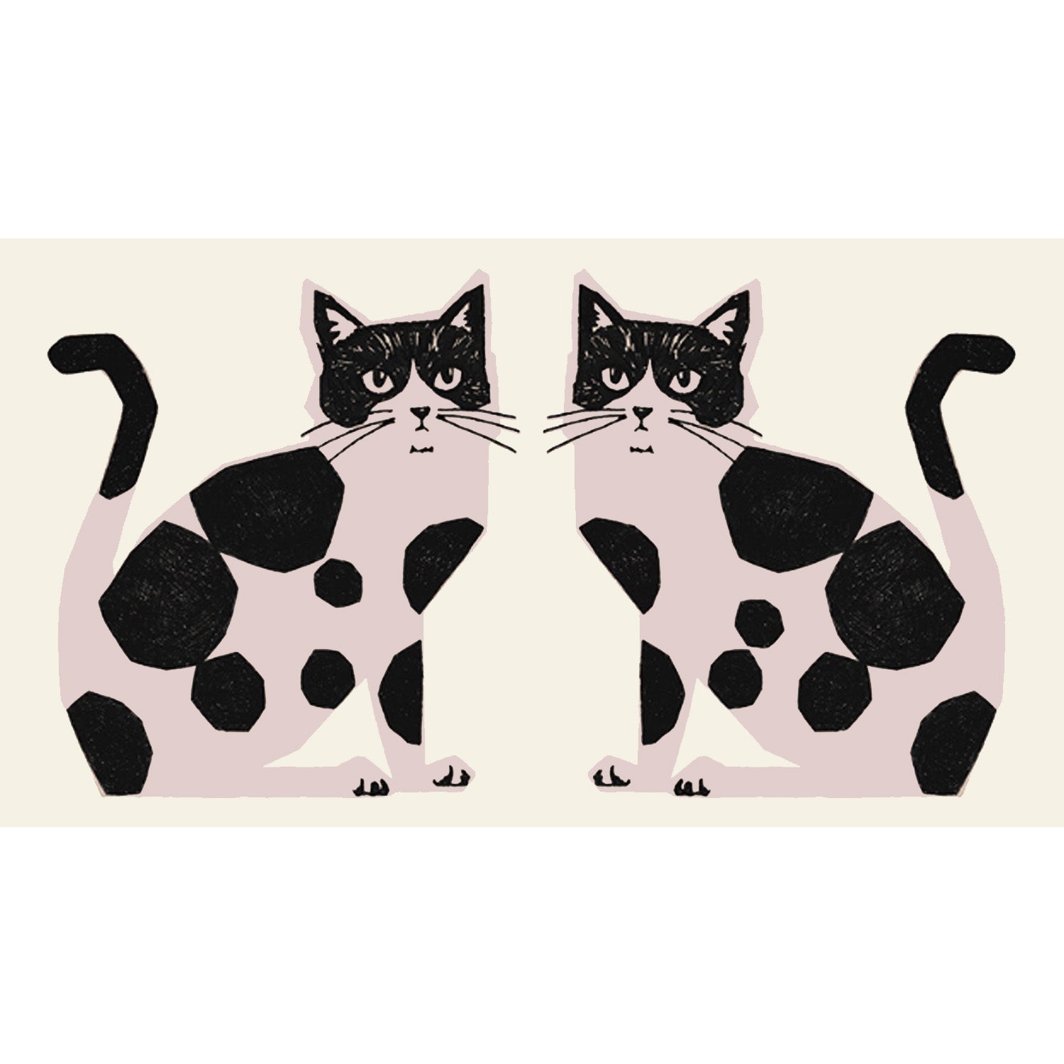 echino Nekonoe TWO CAT Cotton Linen Canvas Panel Fabric EYX-91100-100
