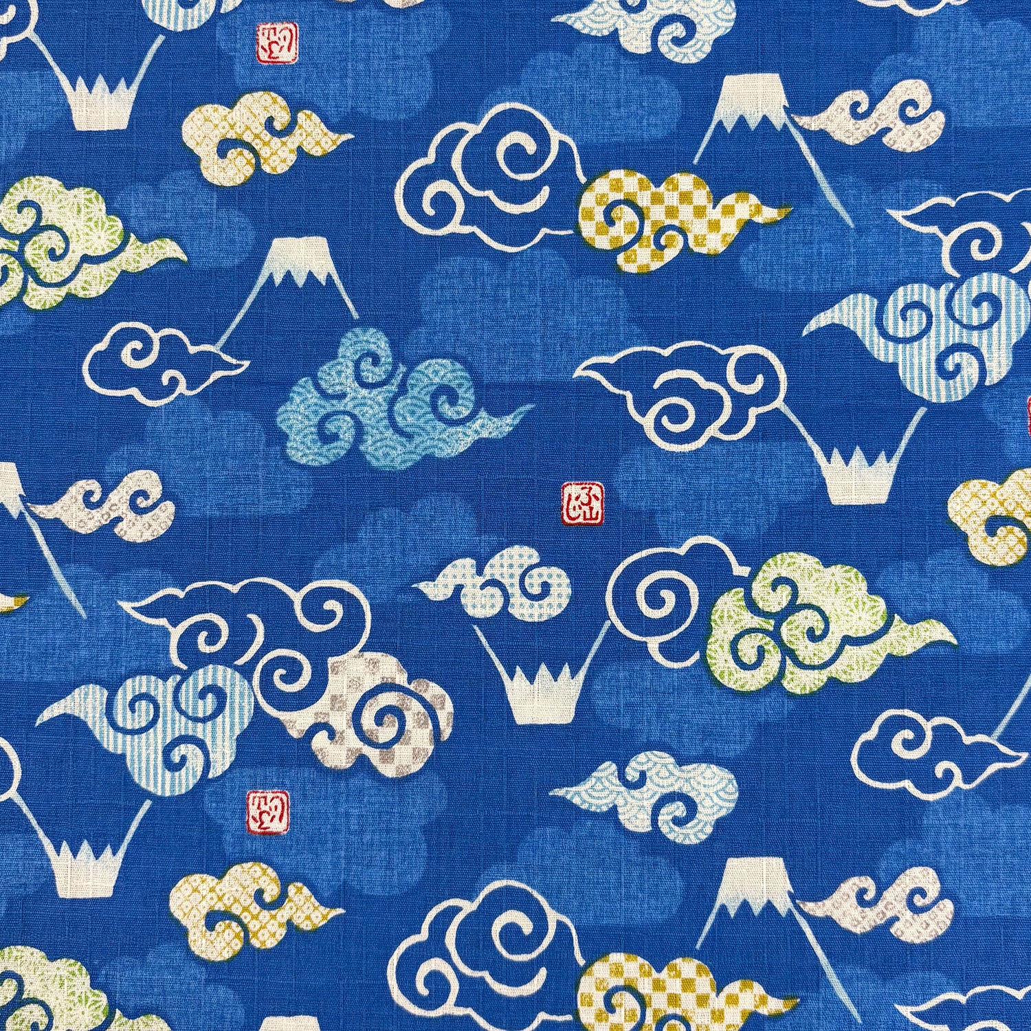 Mt Fuji and Clouds Cotton Dobby Cloth YGA-89040-2