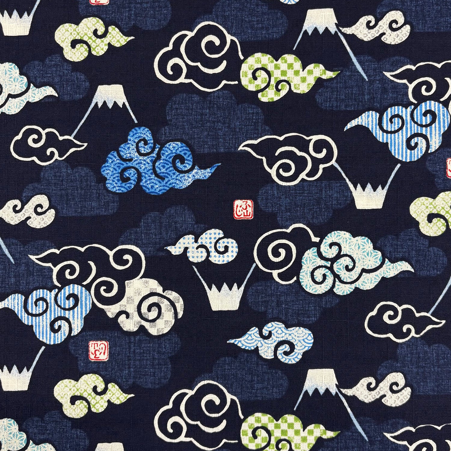 Mt Fuji and Clouds Cotton Dobby Cloth YGA-89040-2