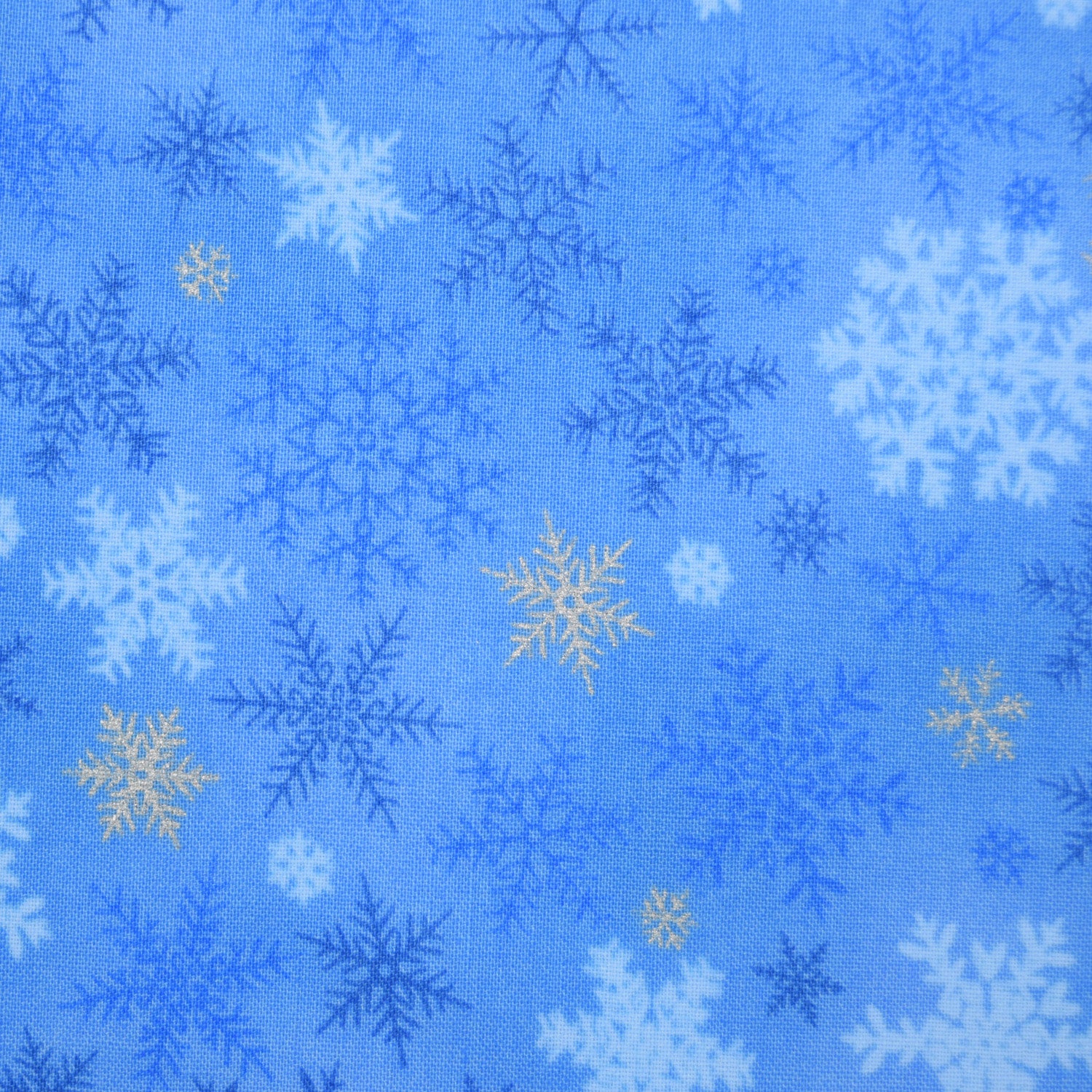 Snowflake Cotton Shirting - Dark Blue