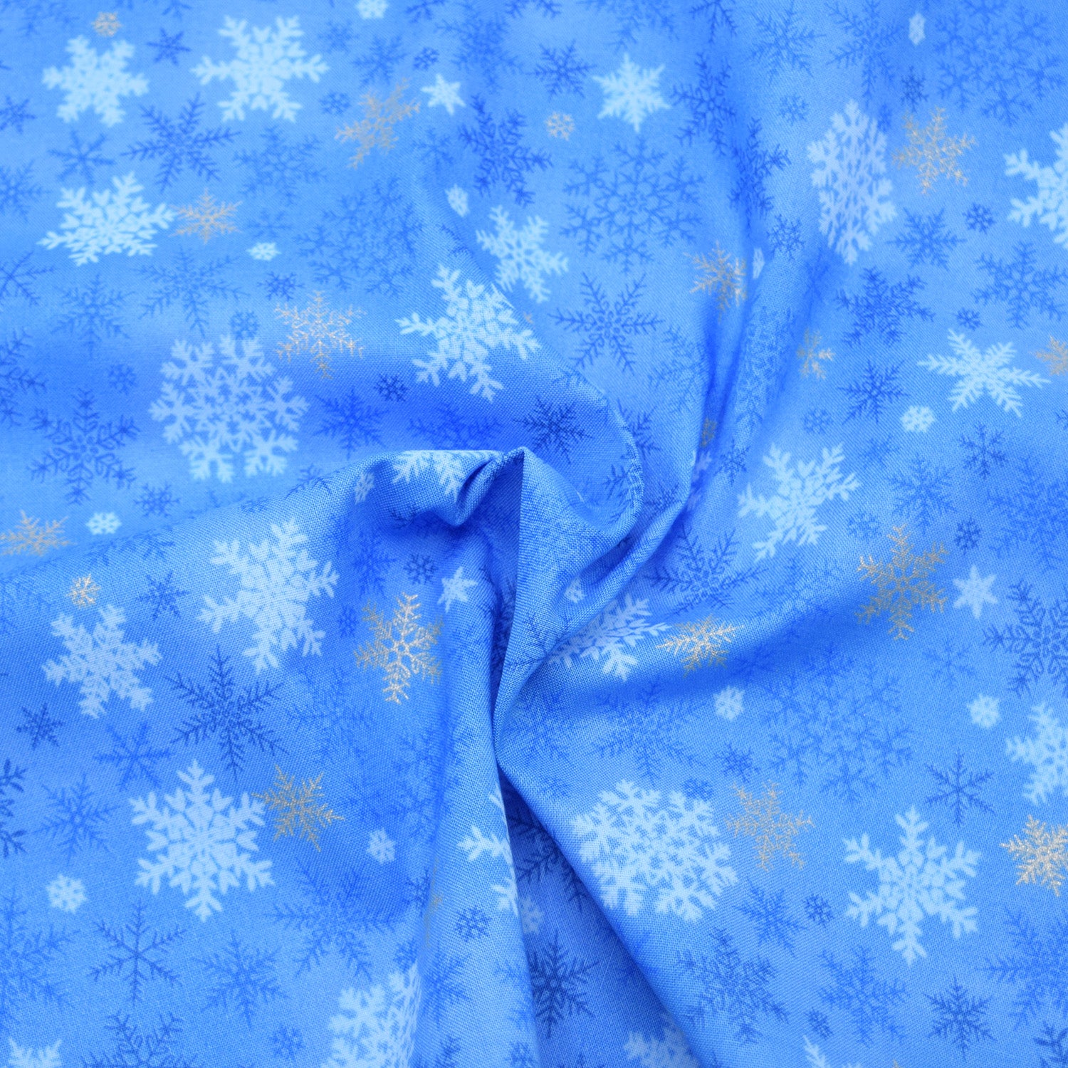 Snowflake Cotton Shirting - Dark Blue