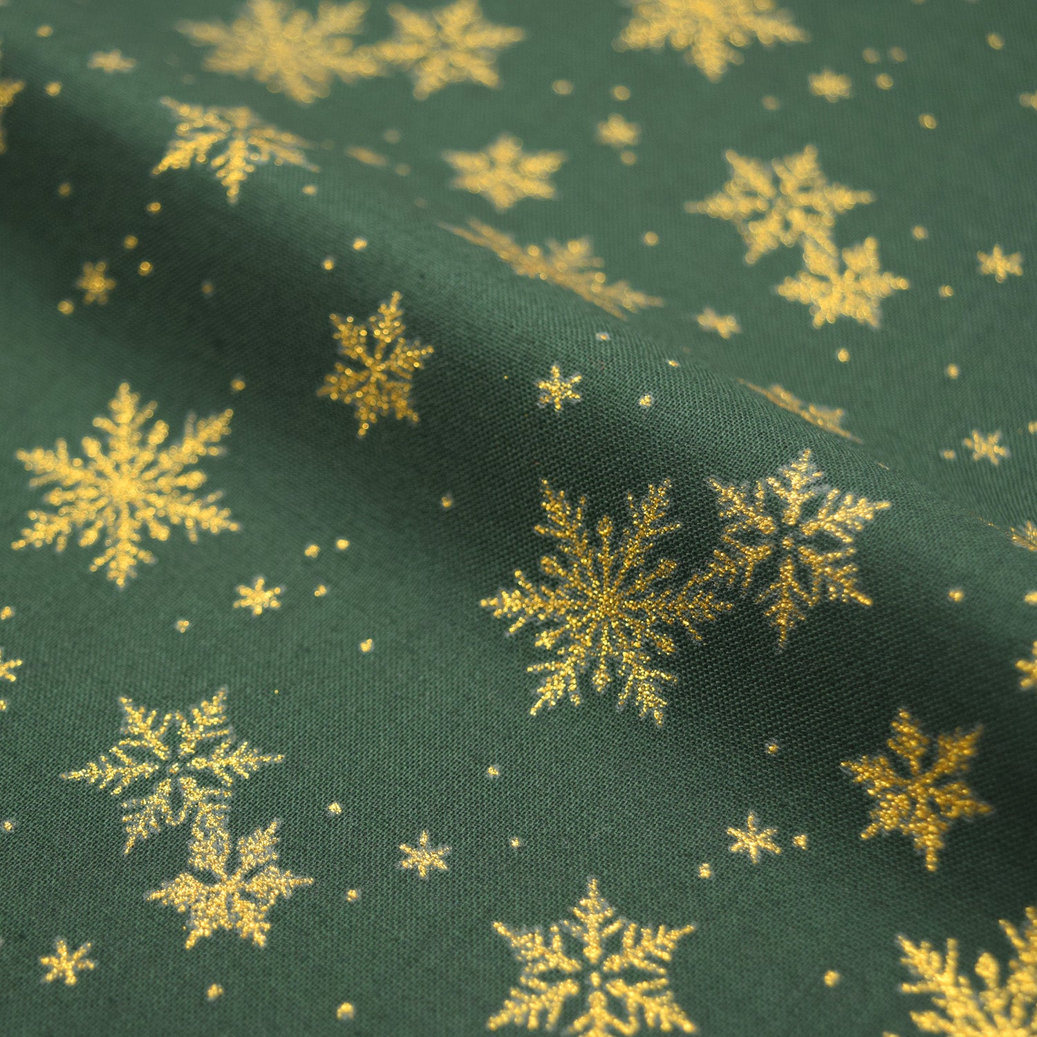 [Fabric Sample] Glittery Snowflake Cotton Shirting