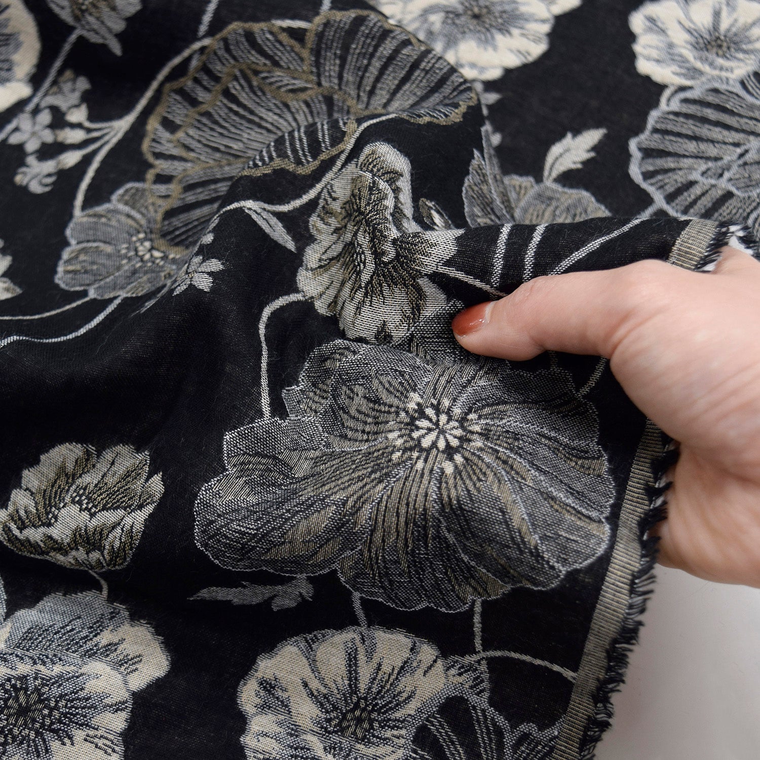 Poppy Cotton Knit Jacquard - Black
